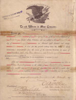 Finis Rowe's army discharge - front