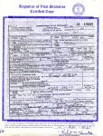 Fred's death certificate
