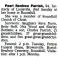 Pearl Renfrow Parrish's Obituary